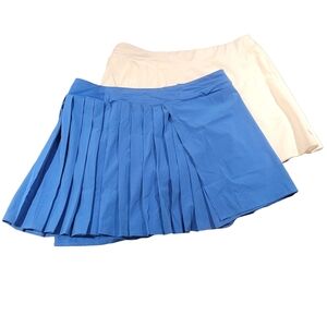 Pleated Skort Set Of 2 Blue/White Large